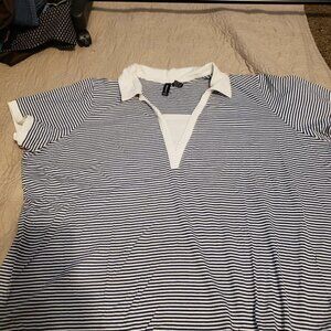 JASON Maxwell Navy and White Stripped Top